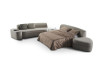 Grande divano componibile con angolo e letto aperto