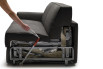 Accessori: meccanismo con ruote estraibili all'occorrenza per un agevole spostamento del divano letto.