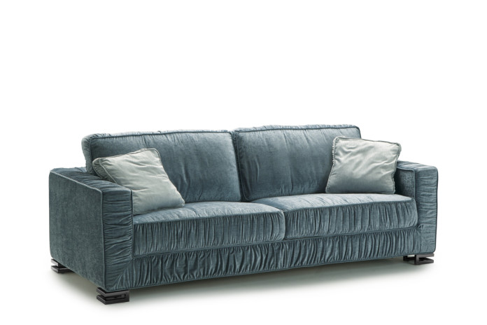 Garrison sofa with ruched cover.