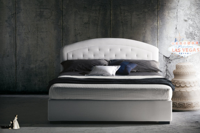 Moorea bed with tufted rounded headboard by Milano Bedding
