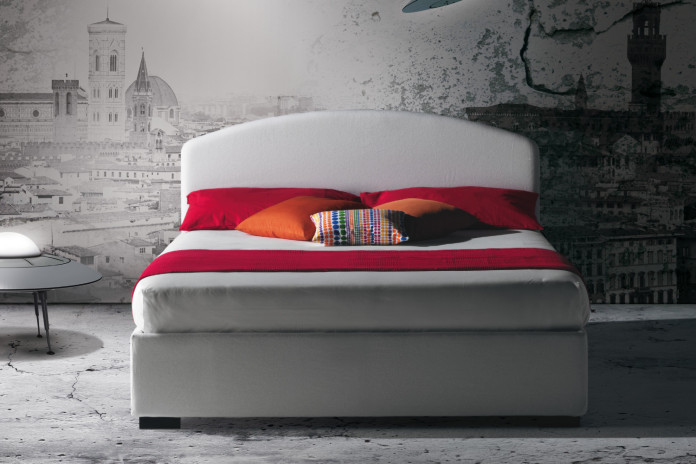 Domingo padded bed with curved headboard by Milano Bedding