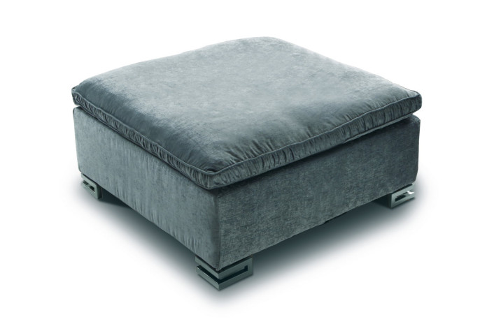 Garrison upholstered square ottoman with fabric, leather or eco-leatehr cover.