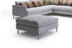 Dave sofa footstool with chromed metal legs