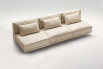 Modular 2, 3, 4 seater sofa without arms, with cosy seat backrest cushions filled in feathers and foam