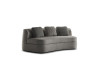 Small curved 2-3 seater sofa with throw cushions