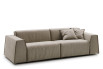 Parker sofa bed with low backrest and contrasting piping.