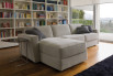 Shorter sofa bed with storage chaise longue