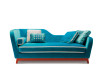Jeremie-EVO Special Edition: Trendy model in turquoise velvet with RAL lacquered base. Cover by Designers Guild.