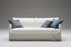 Modern shabby chic sofa bed in white linen cover