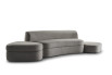 2-3 seater curved sofa bed with pouffes