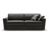 Shorter sofa is avialble in fabric, leather or faux-leather