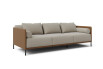 Side view of 3-seater sofa bed with roller and back cushions