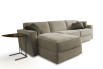Shorter couch with storage chaise longue.