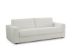 Sofa with one-piece seat and single cushion.