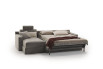 Sofa bed with one-piece folding seat and chaise