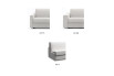 Armrest models available and their dimensions (each).
