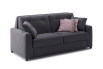 2 seater sofa bed with throw pillow