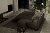 Vivien - zweifarbiges Sofa mit Chaiselongue & Stauraum