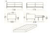 Marsalis - module 2 places convertible pour canapé, dimensions